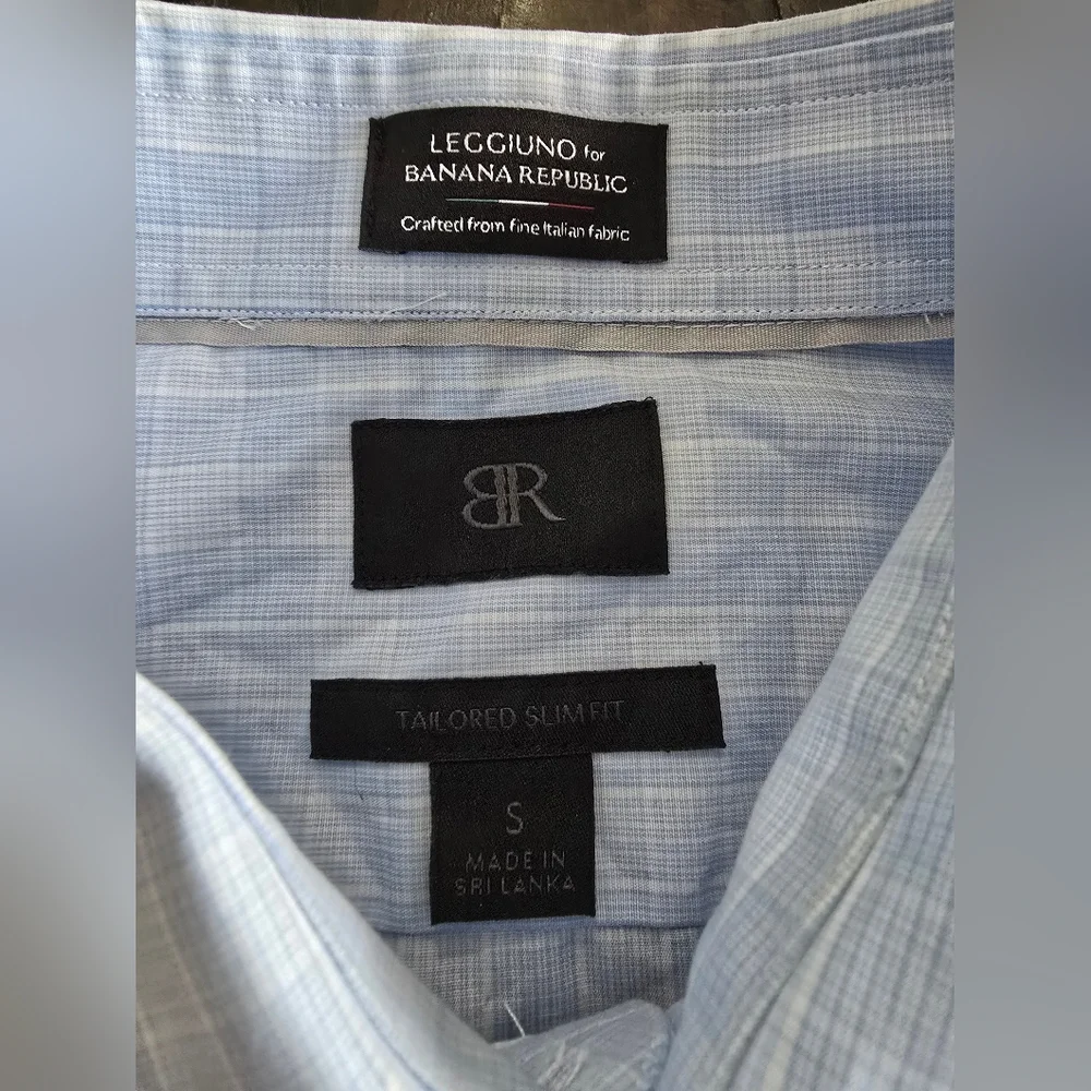 Banana Republic Men’s Blue Slim Fit Dress Shirt 100% Cotton Size S
